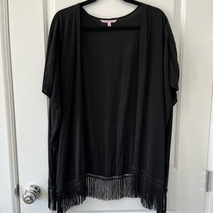 Victoria’s Secret Black Fringe Kimono Swimsuit Coverup